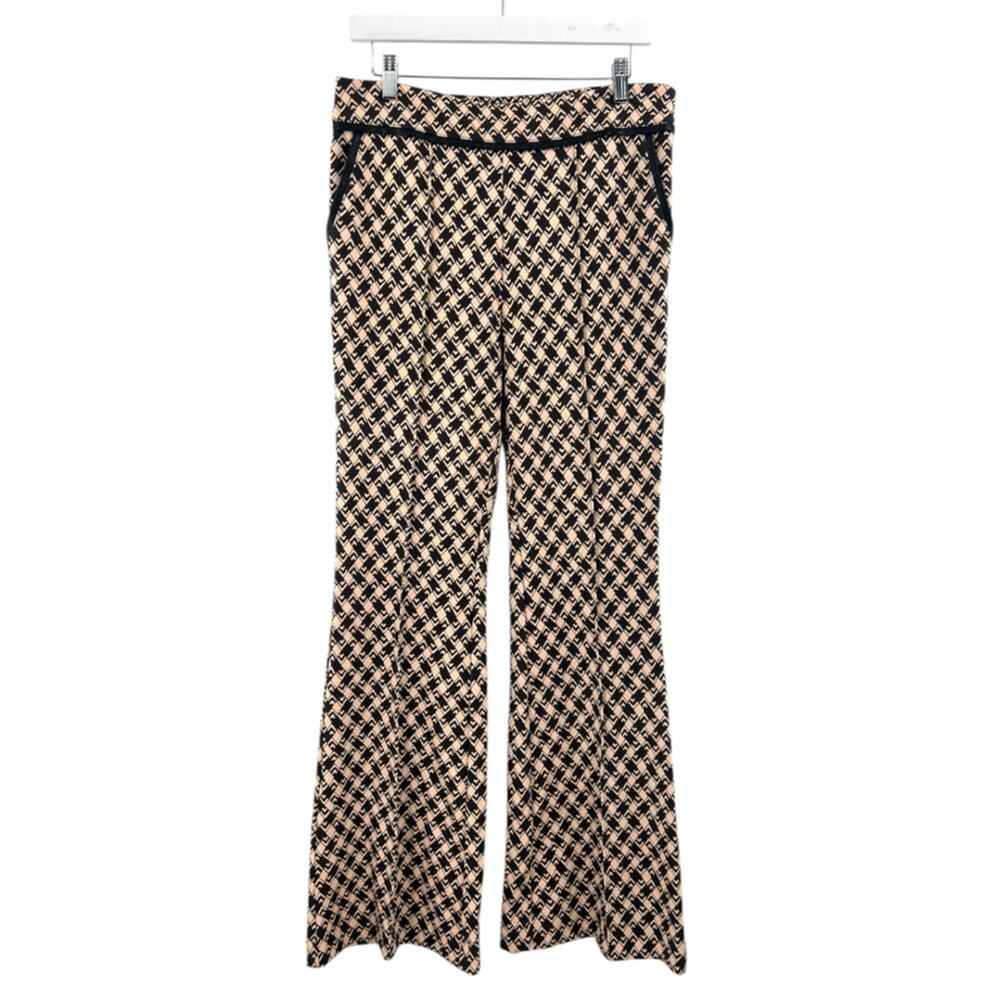 NWT Anthropologie Maeve High-Rise Ponte Flare Pants Size 10 Tan Black‎ - Picture 7 of 11